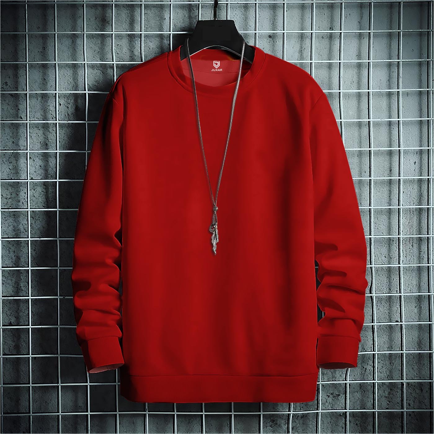 Plain RED Sweatshirt For Winter Men Pullover Sweater Takeincart